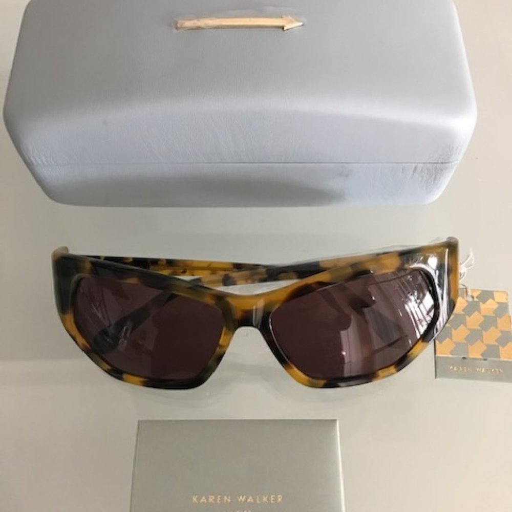 KAREN WALKER Crazy Tortoise Superhero Wrap Sunglasses